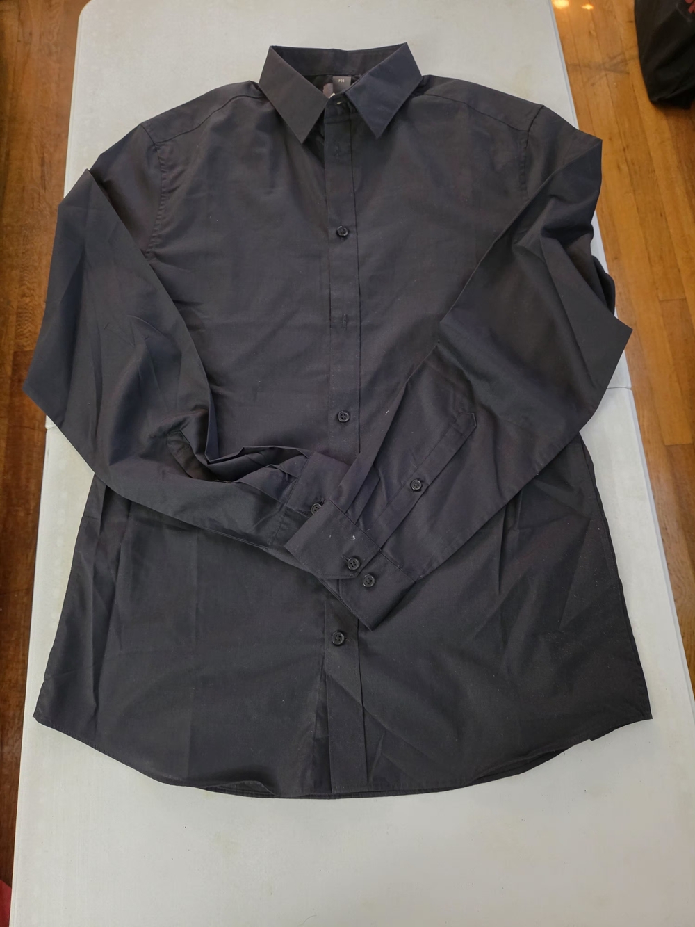 H&M Men's Black Long-Sleeve Dress Shirt